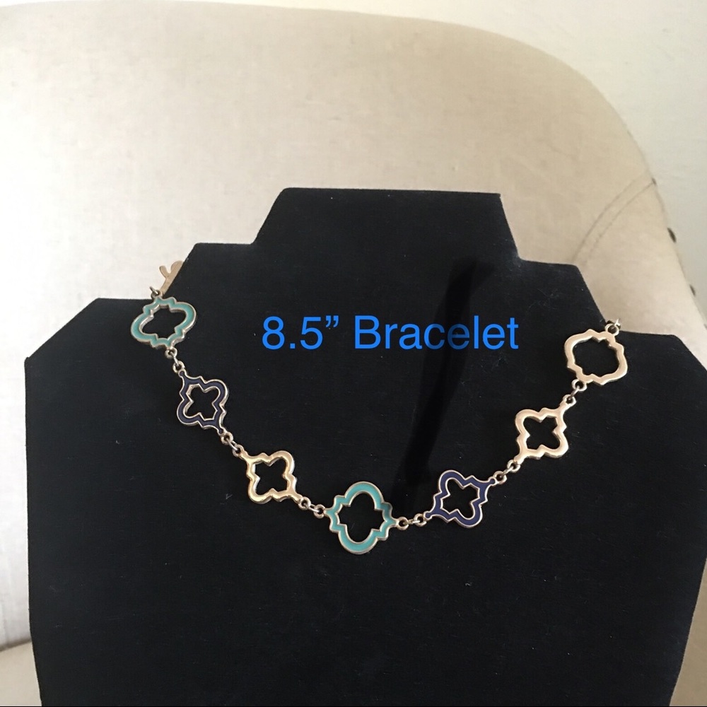 Initials Inc Gold tone bracelet with enamel